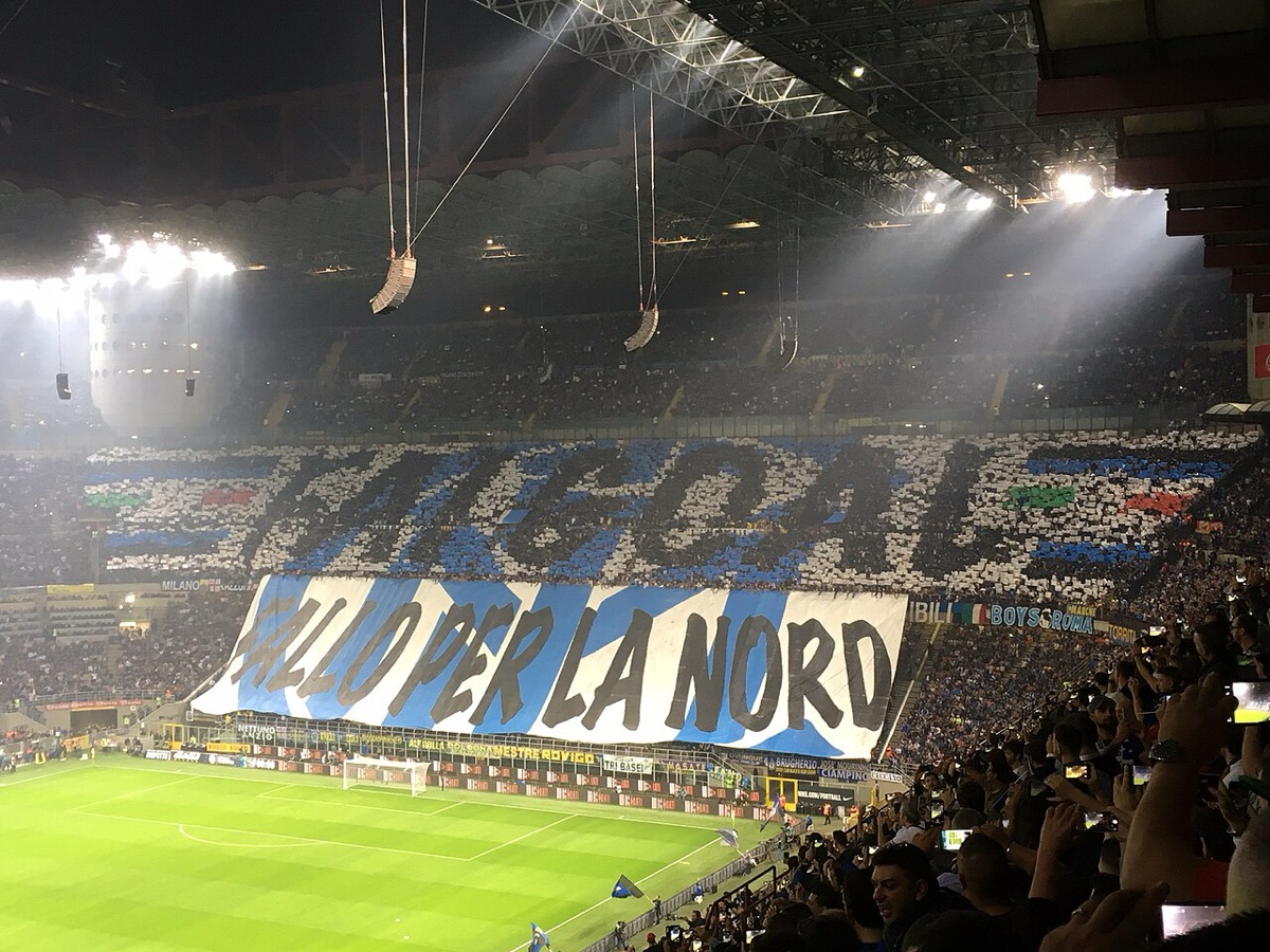 AC Milan vs Inter derby tifo at San Siro