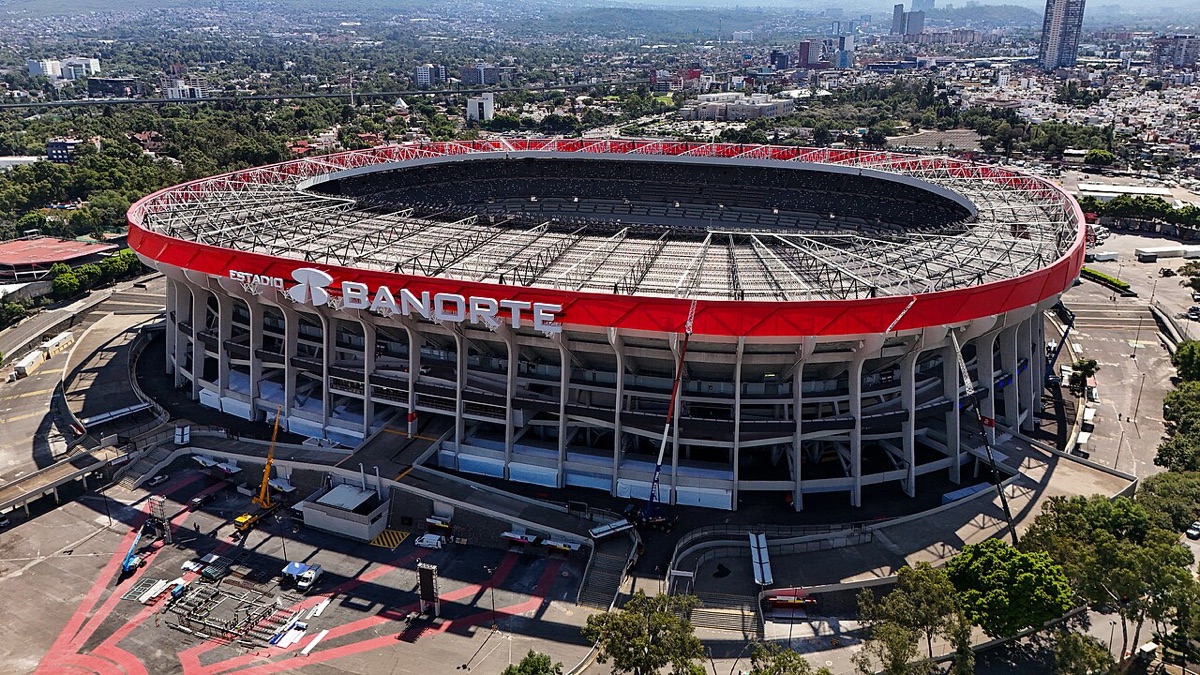 Vista aérea del Estadio Banorte antes del América vs Toluca en vivo