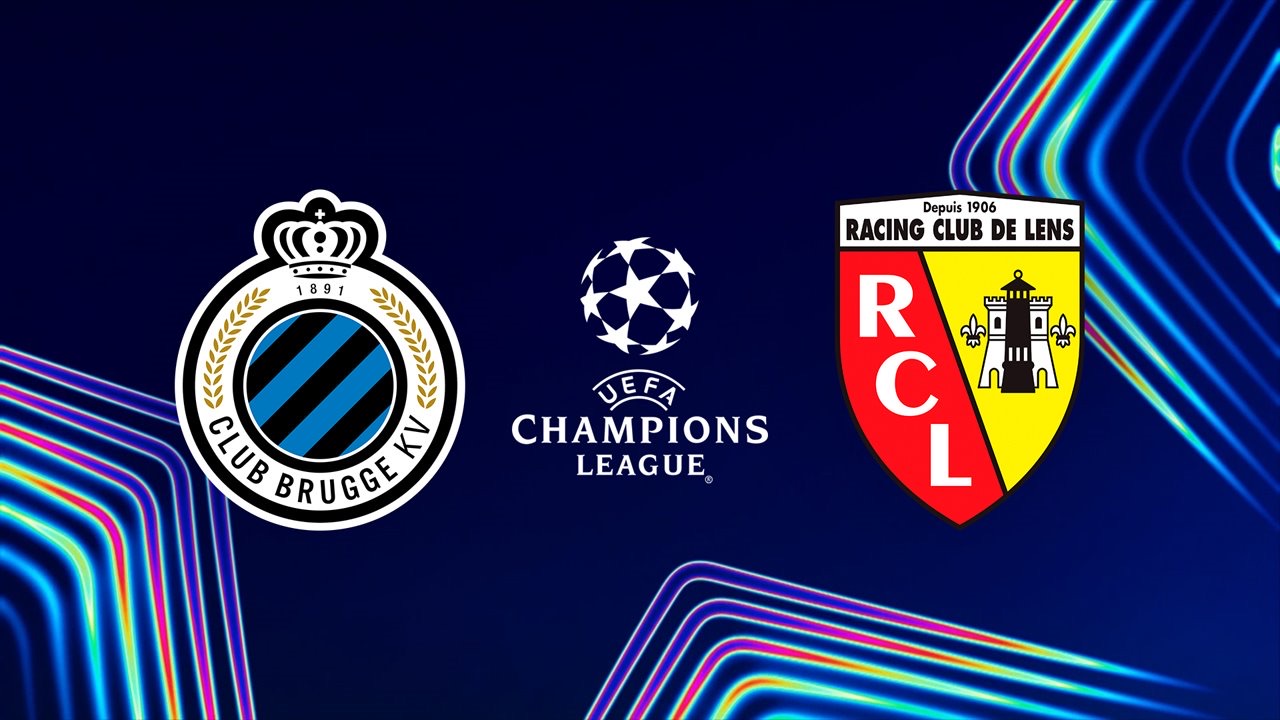 Club Brugge vs Lens Champions League 2026 match poster