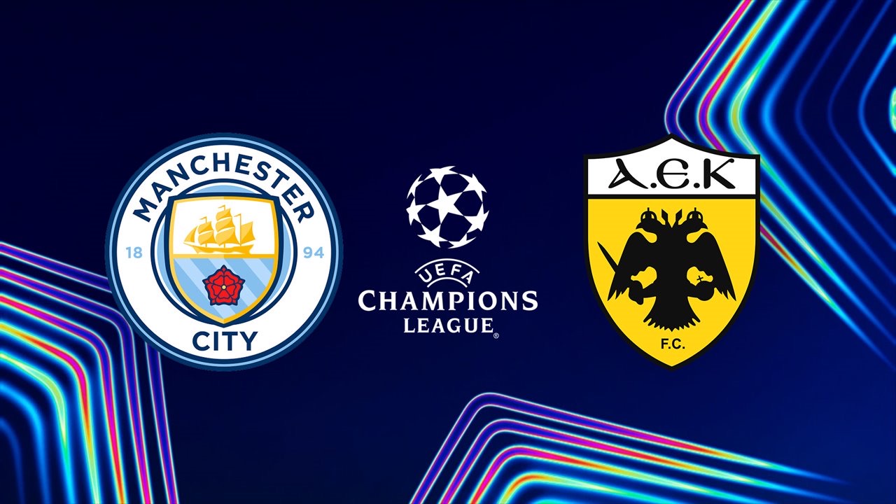 Man City vs AEK Champions League 2026 match poster