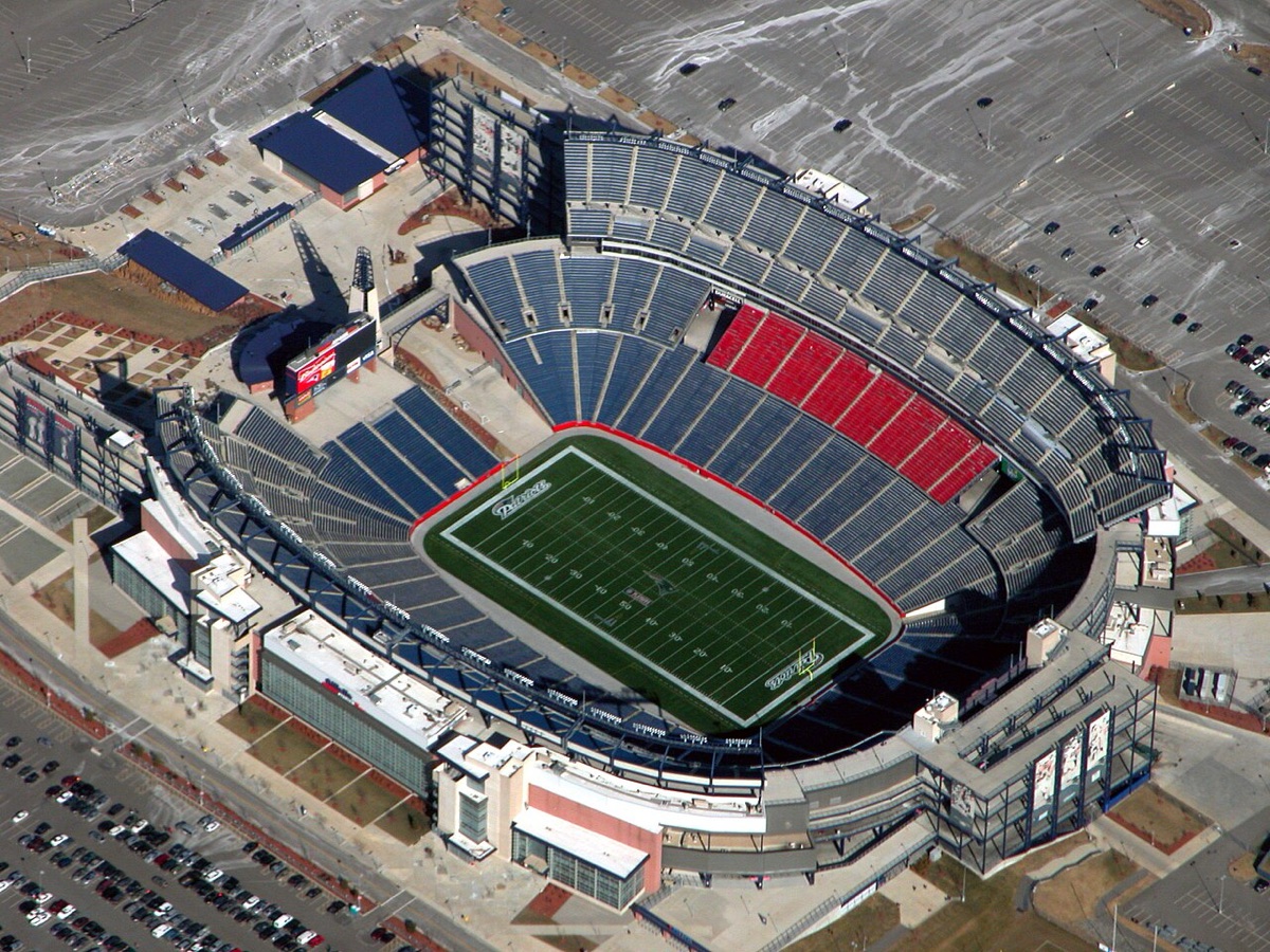 Gillette Stadium from above, host of New England vs Inter Miami