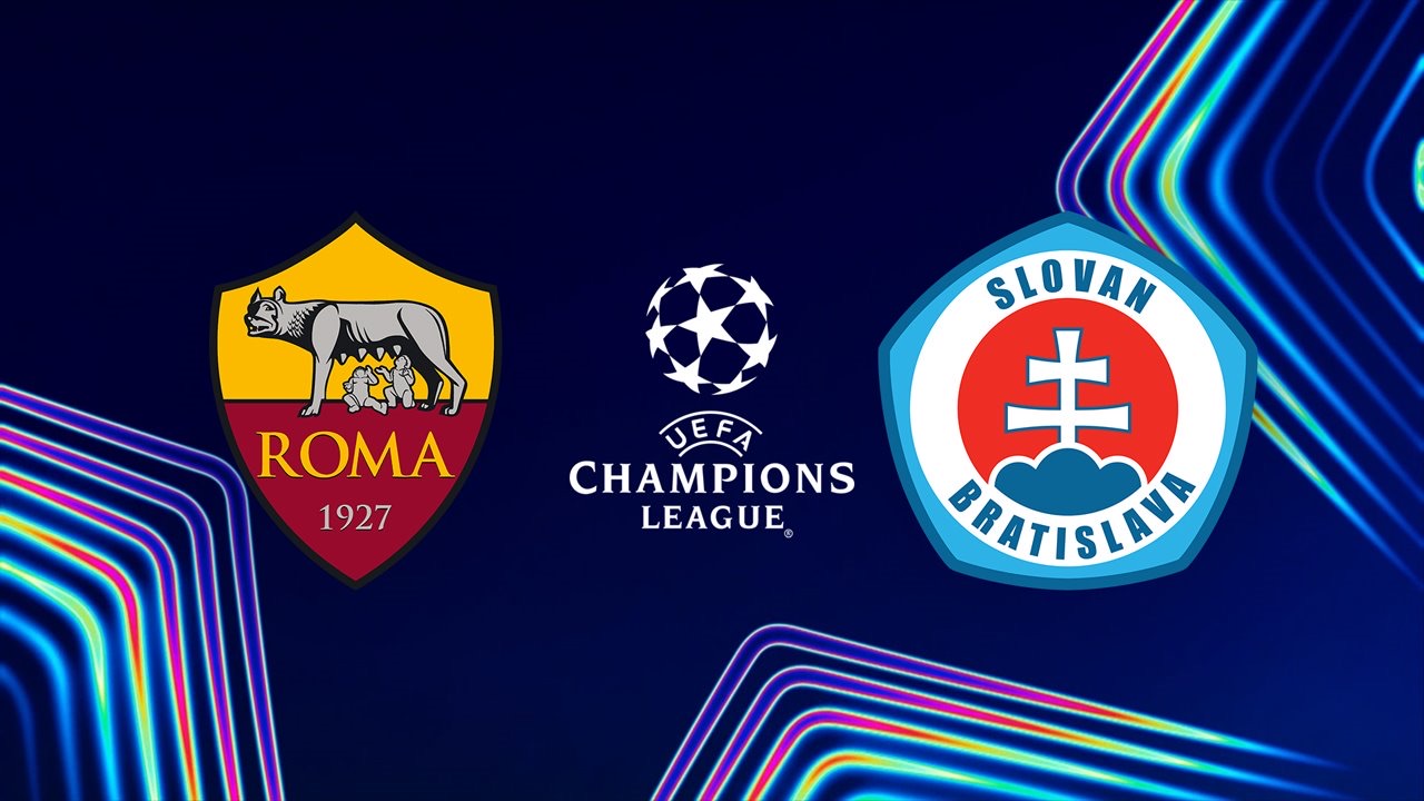 Roma vs Slovan Bratislava Champions League 2026 match poster